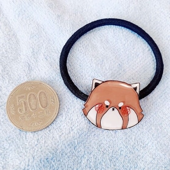 くろねこ レッサーパンダさん ヘアゴム/ブローチ